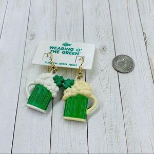 VTG Russ Wearing O The Green Beer Earrings‎